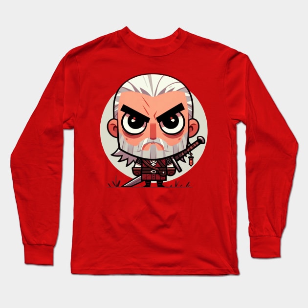 Cute Witcher Long Sleeve T-Shirt by Dmytro